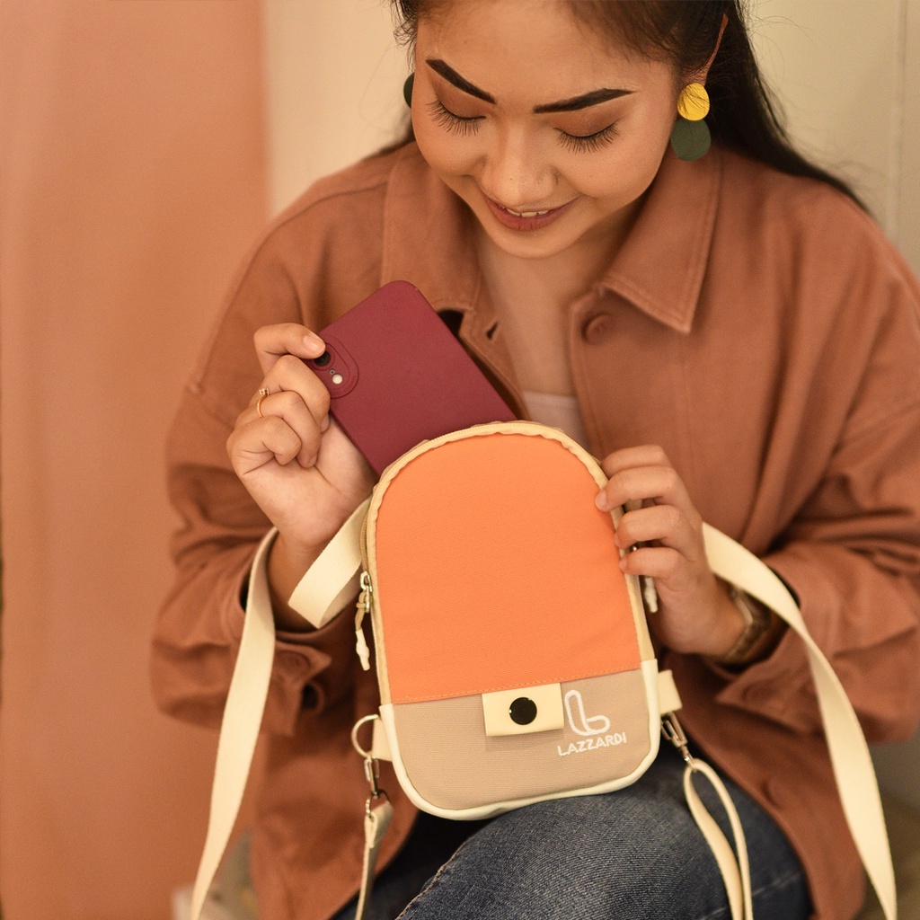 NOON PEACH |ManNeedMe X LAZZARDI| Tas Handphone Wanita Sling Bag HP ORIGINAL