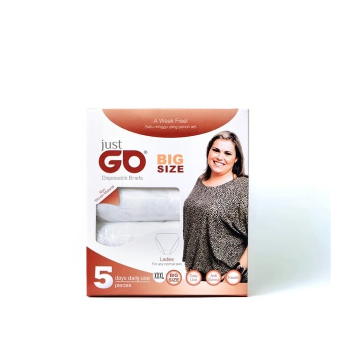 Celana Dalam Just Go Sekali Pakai / CD Kertas Sekali Pakai Just Go Disposable Panties
