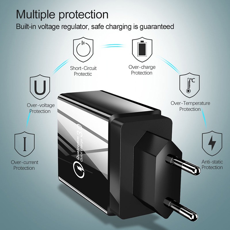 Santac 4- kepala charger 4 port USB fast charger QC3.0