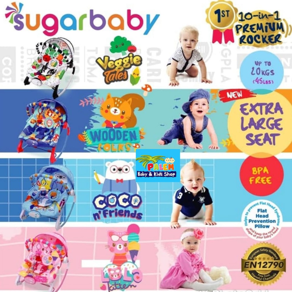 Sugar baby 10-In-1 Premium Rocker Bouncer Tempat Tidur Bayi