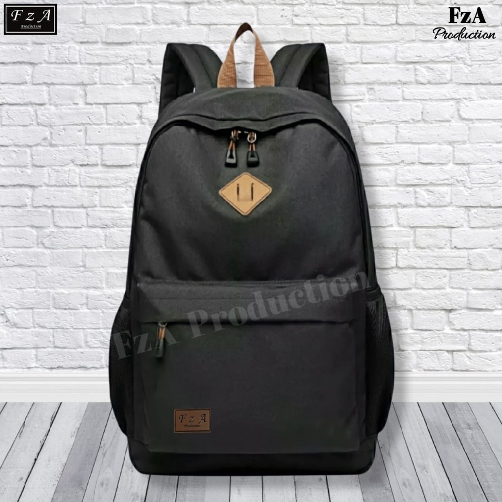 FzA Official - Tas Ransel Distro Casual Pria Wanita / Tas Ransel Laptop Backpack Sekolah Kuliah Distro Original Tas Punggung Laptop - BLKRC