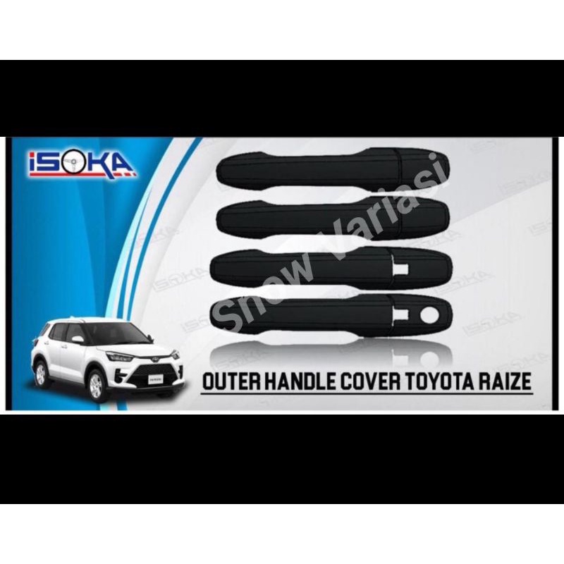 Cover pegangan pintu handle cover raize 2021 up hitam blacktivo