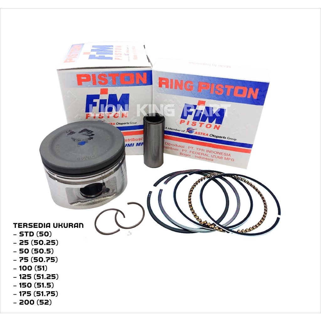 PISTON KIT MIO MIO SOUL FINO KARBU FIM46 FIM 46 PIN 15-2