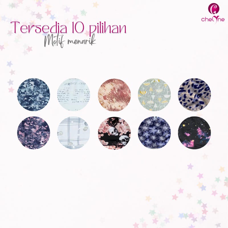 CD Wanita Chelyne Q398 - Bahan Lycra Premium Bermotif