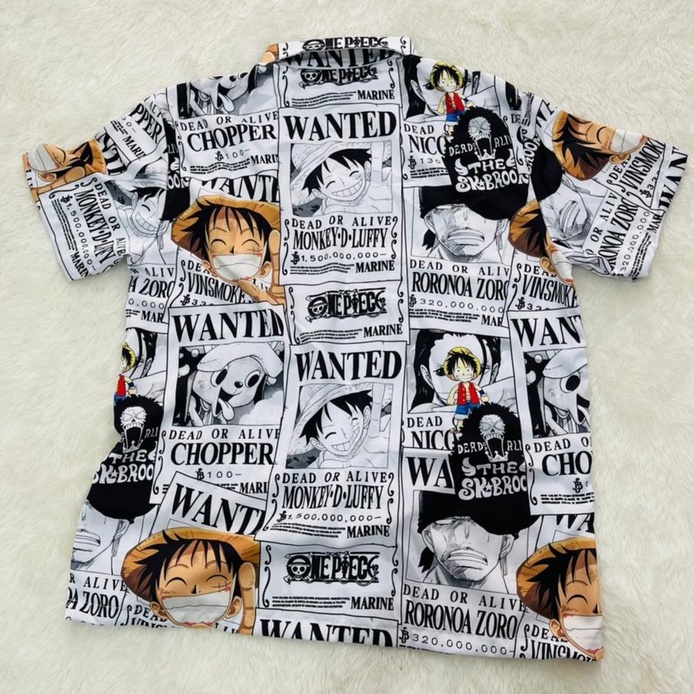 Kemeja Onepiece Wanted Fullprint Anime Manga Premium Unisex