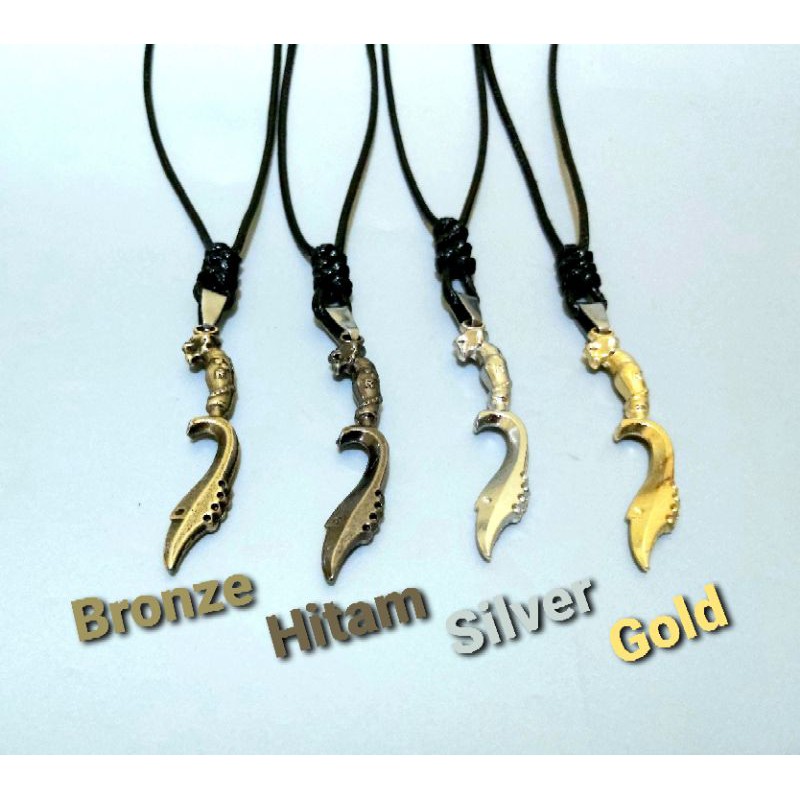 Kalung Pria Tali Hitam / Kalung Kujang Keren Unisex