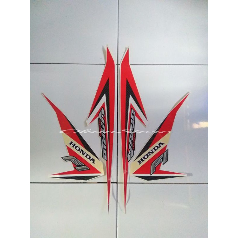 stiker striping Vario techno 125 - 150 LED 2015 putih-merah