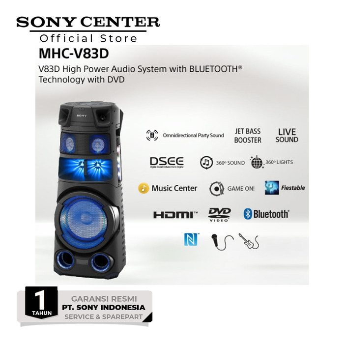 SONY MHC-V83D High Power Audio System with BLUETOOTH Technology V83D