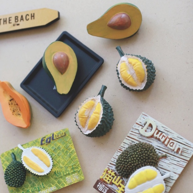 Image of Magnet Kulkas Bentuk Buah Durian Telur Papaya Untuk Dekorasi #0