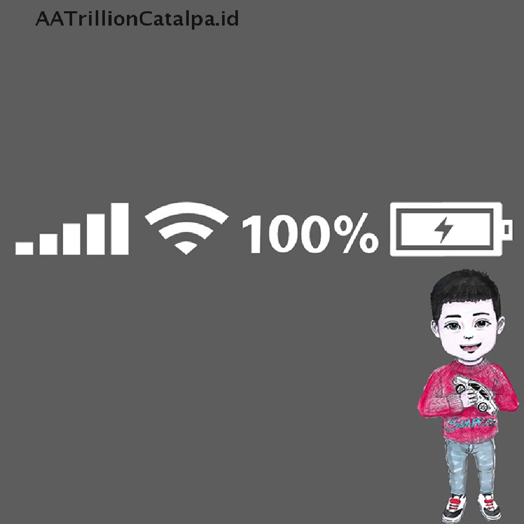 Aa Sticker Decal Kaca Belakang Mobil Bahan Pvc Motif Tulisan Trillioncatalpa Wifi Level Baterai