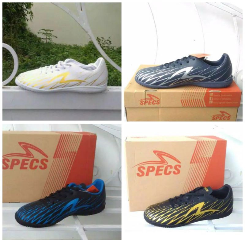 Sepatu futsal original specs flash 19 FB IN black gold asli ori specs