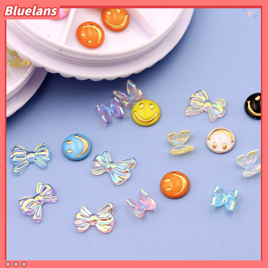 (In Stock) Kacamata Hitam Lensa Warna Warni ♡1 Kotak Ornamen Pita Aurora 3D Bahan Akrilik Glitter Untuk Dekorasi Kuku Wanita