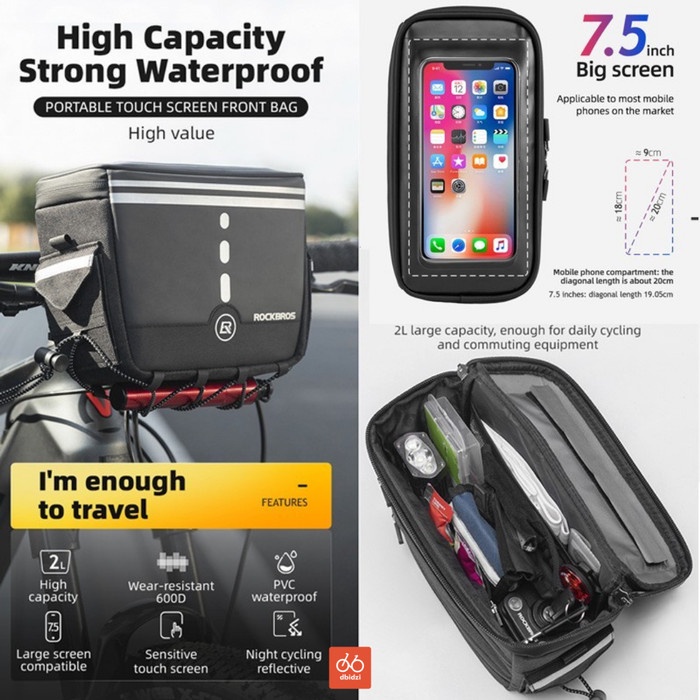 Rockbros B79 Tas Depan Belakang Sepeda Lipat Mtb Roadbike Waterproof