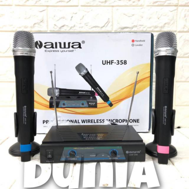 Ds Microphone mic Wireless N Aiwa UHF 358 Handheld Original
