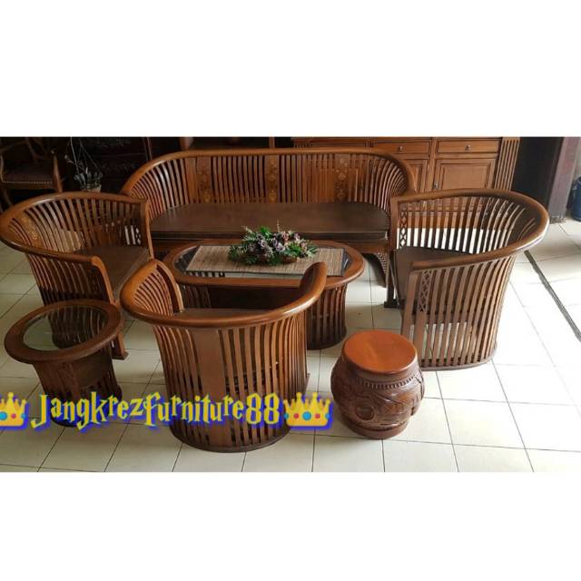 kursi tamu jati minimalis ples busa