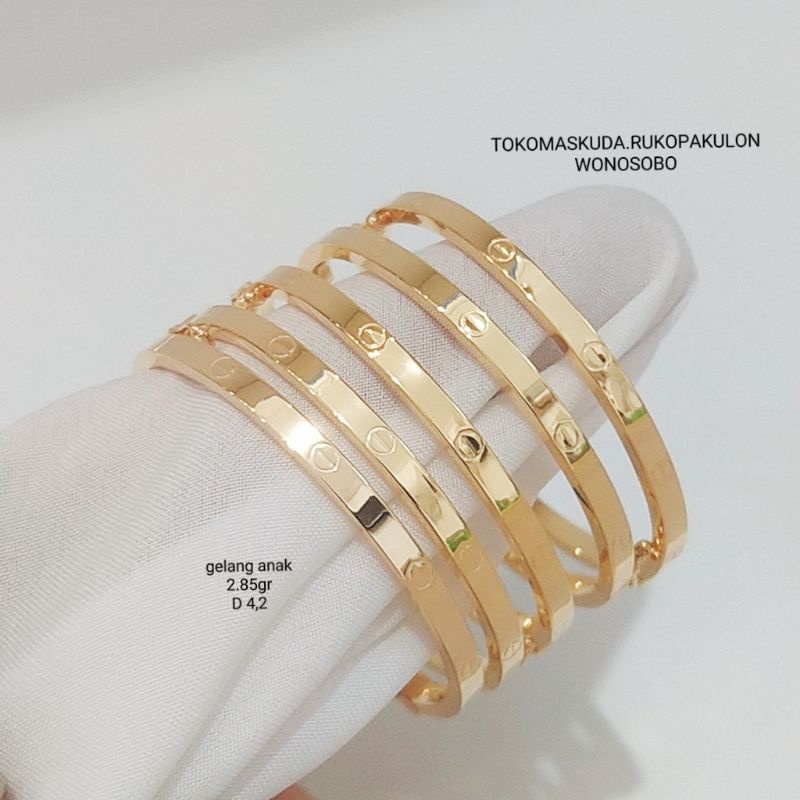 gelang pipa anak (emas asli 8k)