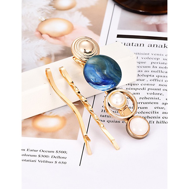 LRC Jepit Rambut Fashion Alloy Resin Hair Clip Set F4306X