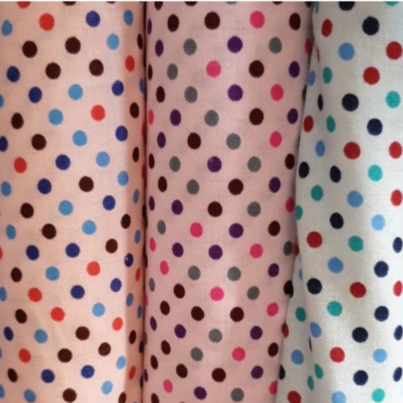 Kain Motif Polkadot Meteran Bahan Katun Reaktif