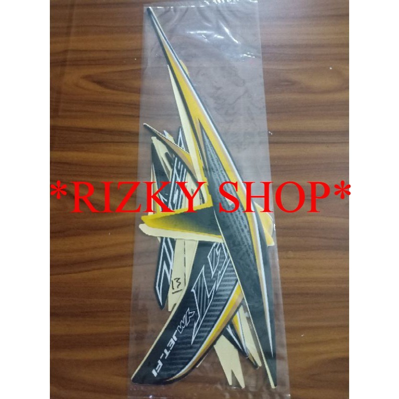 striping sticker Yamaha Mio soul GT 2013 hitam kuning