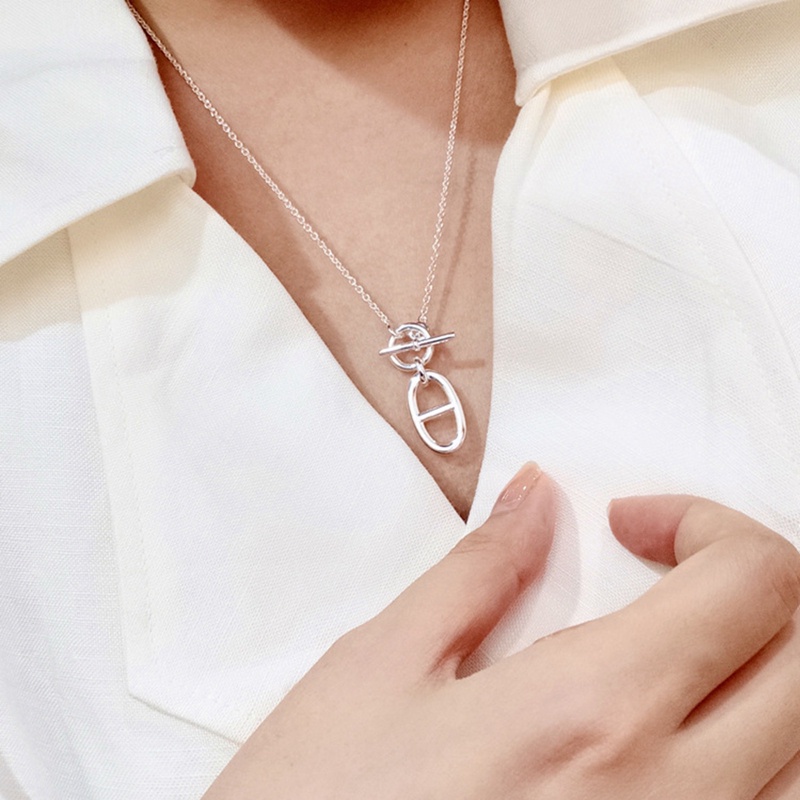 Kalung Rantai Liontin Bahan Metal Gaya Punktrendy Untuk Wanita