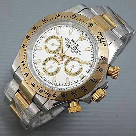 Jam Tangan Pria / Cowok Rolex Daytona Gold Rantai Automatic