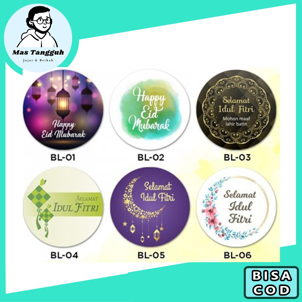 

Sticker Stiker Bulat Lebaran Hari Raya Idul Fitri packaging hampers gifts