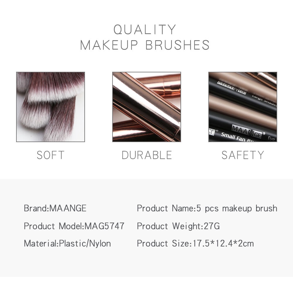 MAANGE Kuas Make Up Set Brush Eyeshadow Spons Kuas Alis Dan Bibir 5747