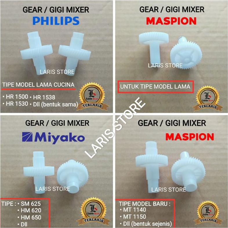 Gear Gigi Mixer Original Miyako Philips Maspion Tipe Model Baru Lama Sepasang 2Pcs