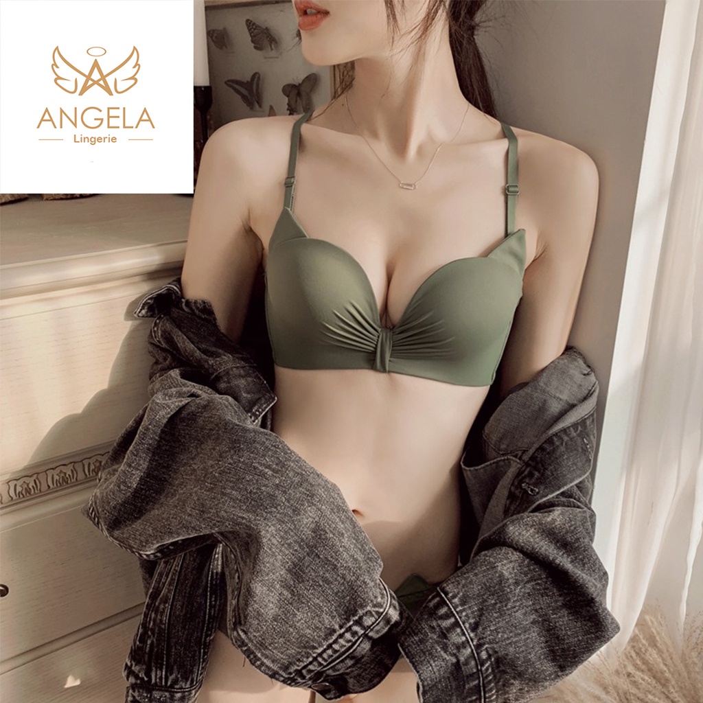 ANGELA JAPAN Bra BH Push Up Set Tanpa Kawat Celana Dalam Wanita Cewe Import COD Beha Lingerie Bikini