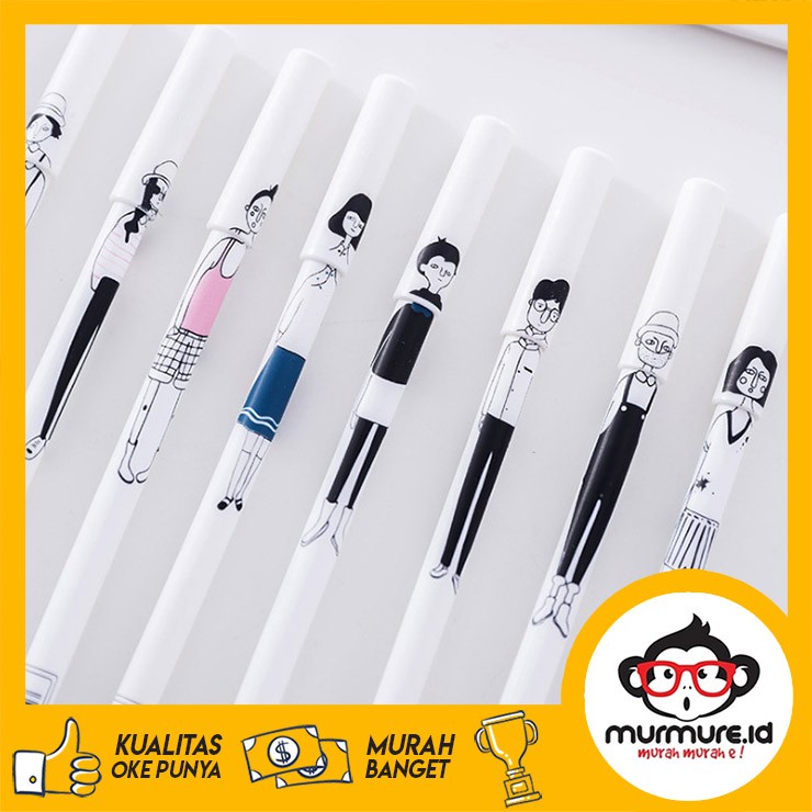 MURMURE ID PENA PULPEN GEL MOTIF KARAKTER GAMBAR  ORANG 