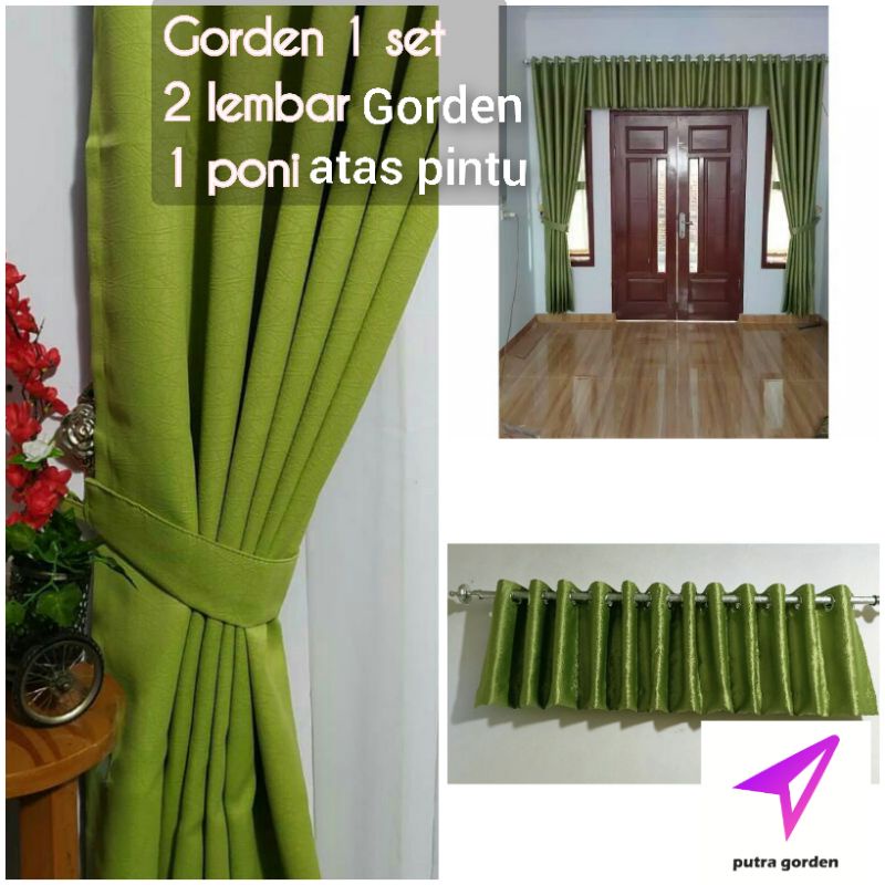 gorden jendela panjang satuset + poni lurus gorden lebar