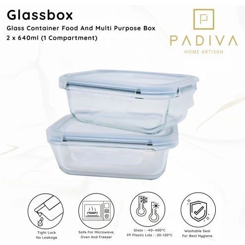 Padiva Glassbox Gbp640S 640Ml Toples Makanan