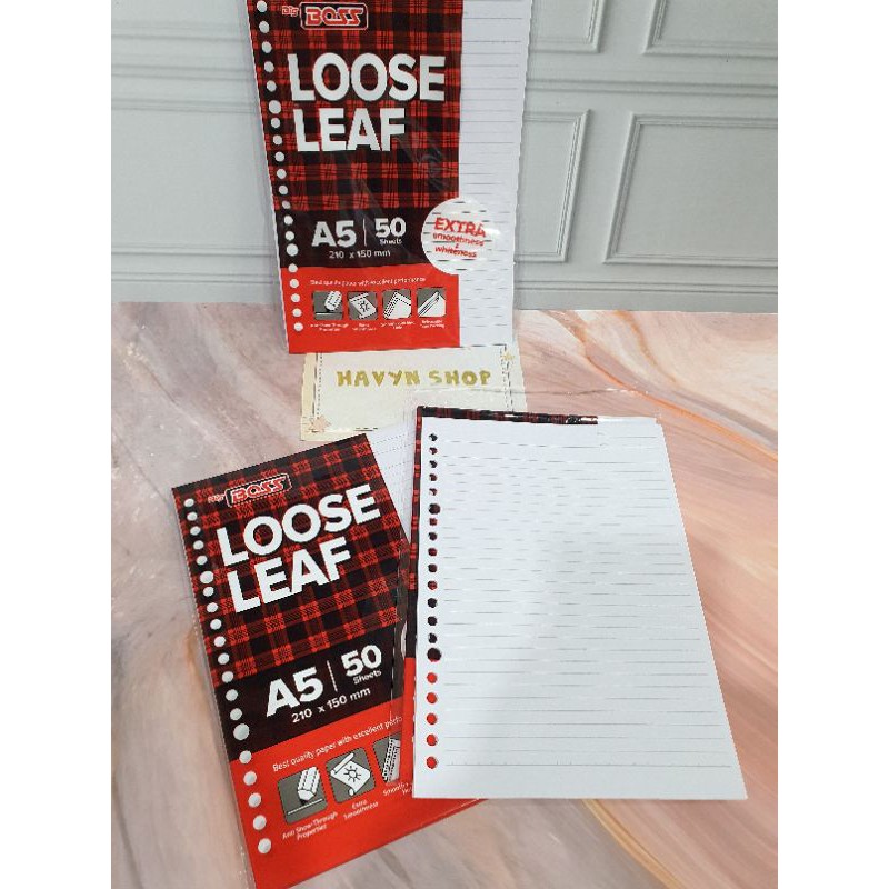 ISI FILE merek KIKY atau Big Boss/LOOSE LEAF/isi kertas File polos/isi binder-3