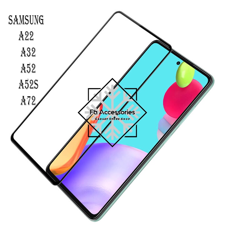 Tempered Glass 5D Full Lem SAMSUNG GALAXY A22 A32 A52 A52S A33 A34 A54 A53 A73 A72 4g 5g S SCREEN GUARD 5D 9D