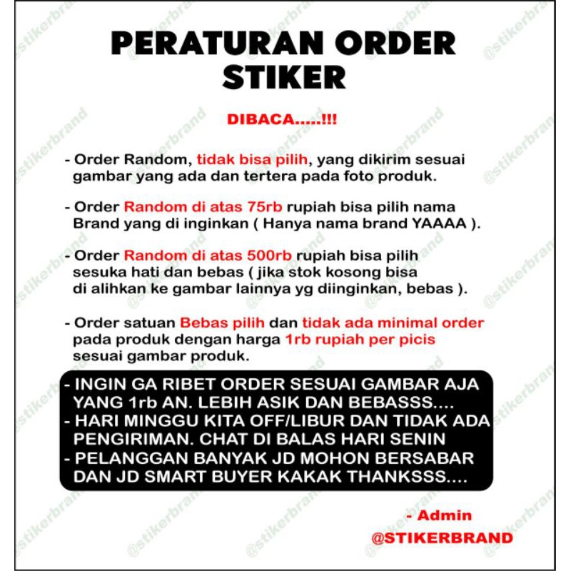 Stiker Brand distro murah graftac anti air Deus meternal dickies supreme random sticker striping-5