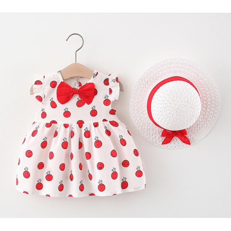 DRESS+TOPI IMPORT/DRESS ANAK PEREMPUAN 1thn-4thn SKU0009