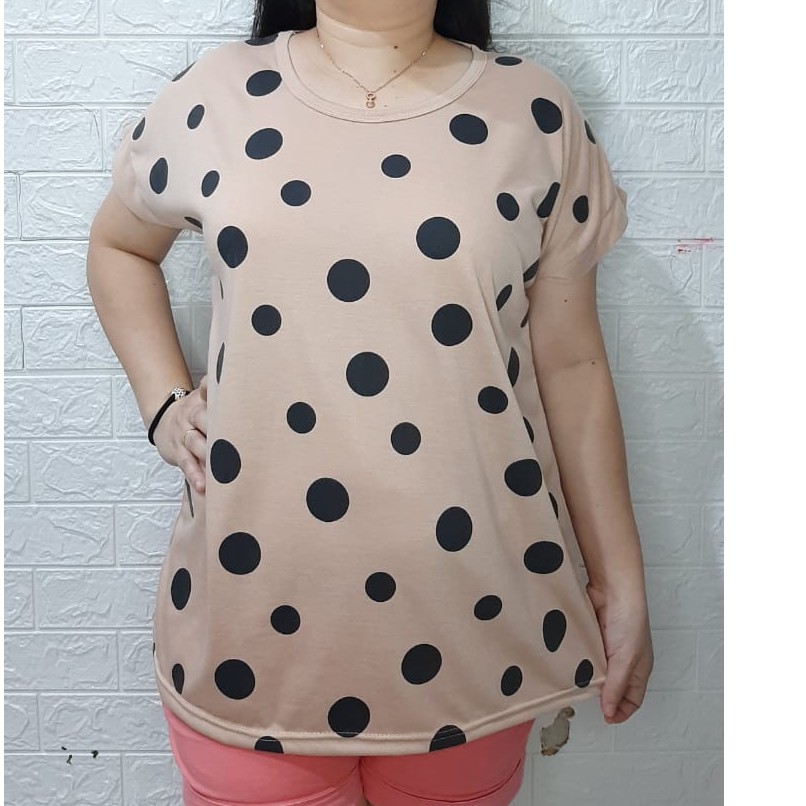 PROMO!!KAOS WANITA SUPER JUMBO POLKADOT/KAOS JUMBO WANITA FULL PRIN/KAOS JUMBO HARGA MURAH MERIAH