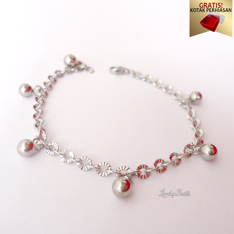 Promo Gratis Kotak Perhiasan Lovelybutik Gelang Anak 3 - 10 Tahun Gelang Tangan Dewasa Titanium Anti Karat Model Terbaru Bola Kerincingan Berbunyi
