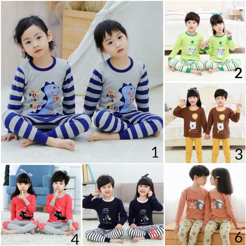 Couple Pajamas/Piyama Anak/Piyama Pasangan Anak