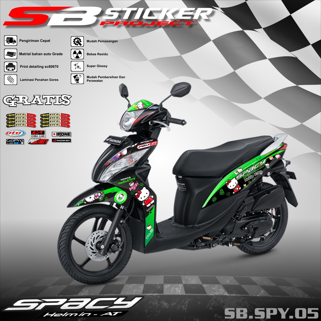 STRIPING SPACY 2011-2018 - STRIPING HOLOGRAM HONDA SPACY 2011-2018 HELLO KITTY