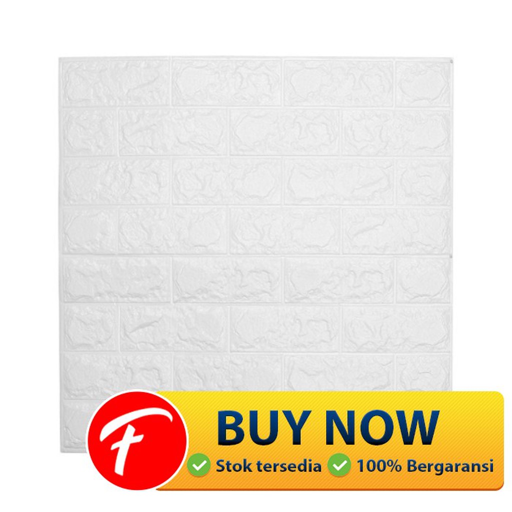 Sticker Wallpaper Dinding 3D Embosed Model Bata 60x30cm - White