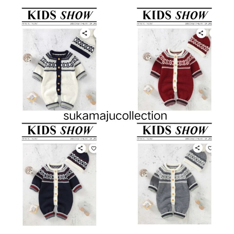 JUMPER BAYI KUPLUK RAJUT / ROMPER BAYI KUPLUK 0-1 Tahun / BAJU HANGAT BAYI