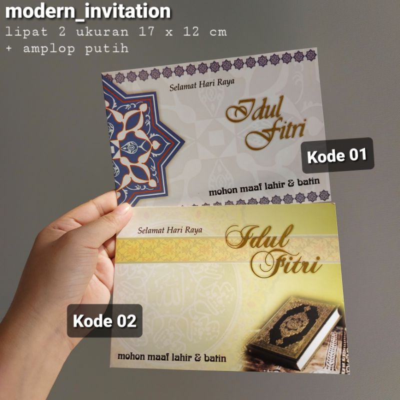 

Kartu lebaran lipat 2 + amplop putih