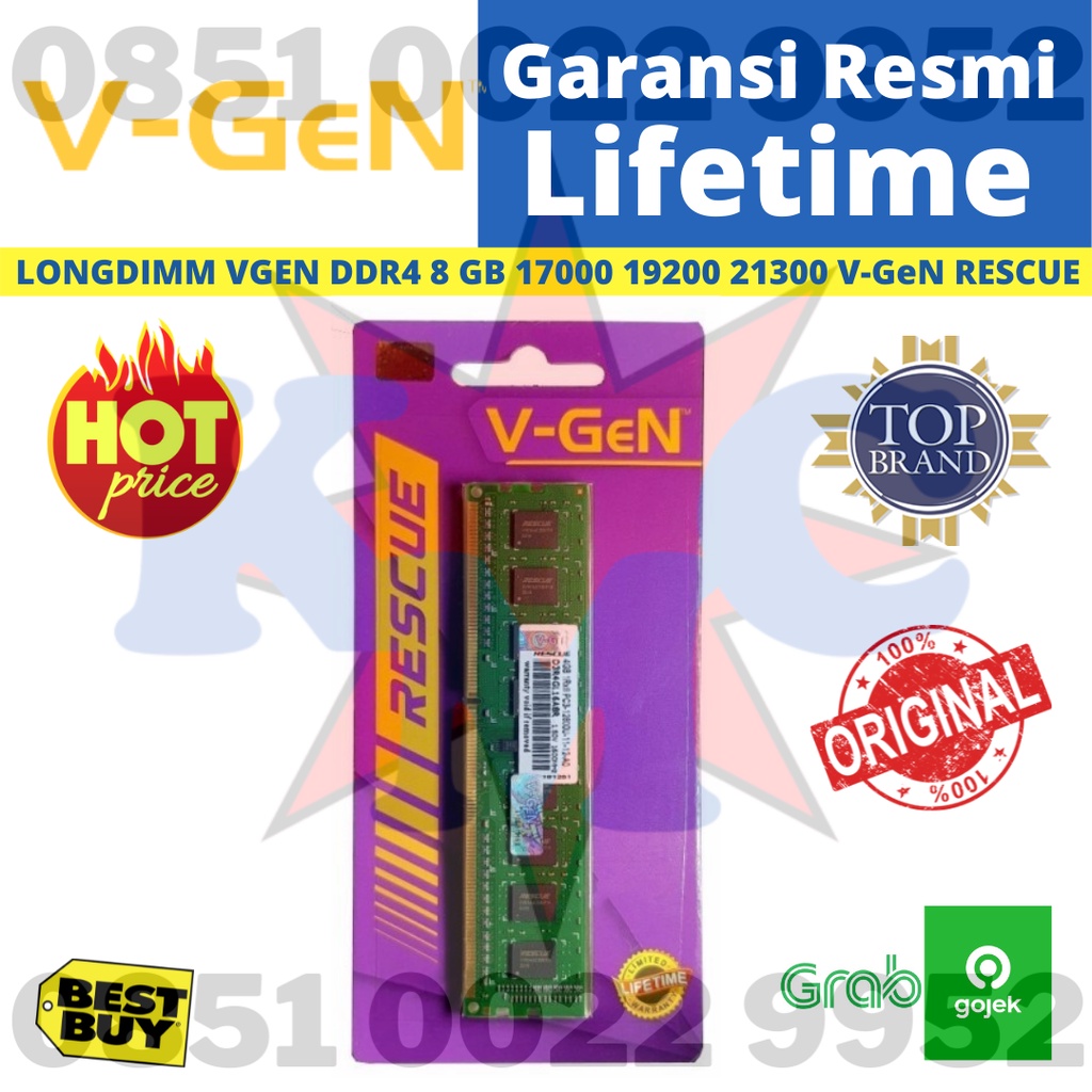 Longdimm VGEN DDR4 8GB 17000 19200 21300 V-GeN RESCUE