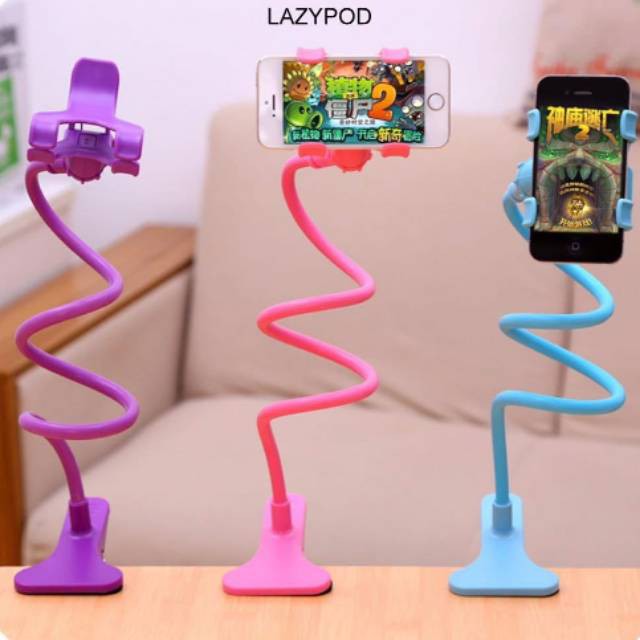 Lazypod Lazy Pod HP Holder Penyangga Jepitan Narsis Flexible Tongsis Monopod