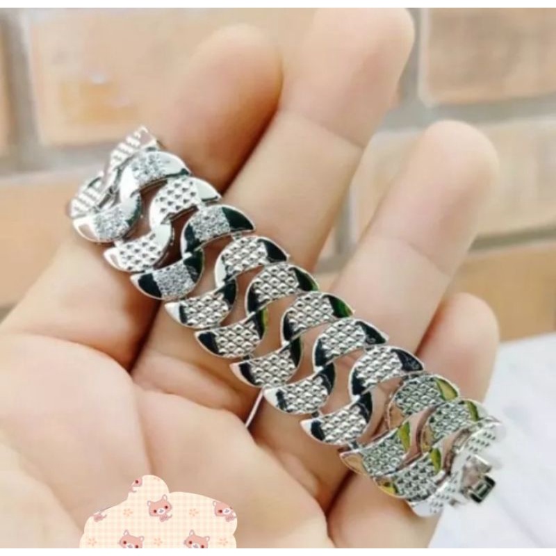 Gelang Tangan Sisik Naga Silver Titanium