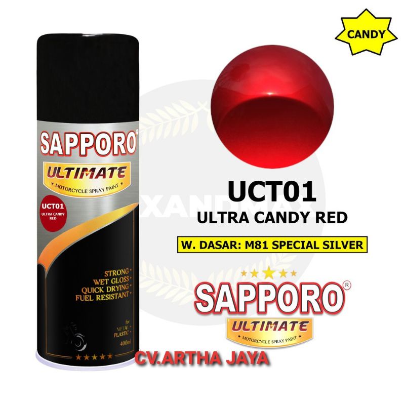 SAPPORO ULTIMATE ULTRA CANDY RED MERAH (UCT01) 400ml