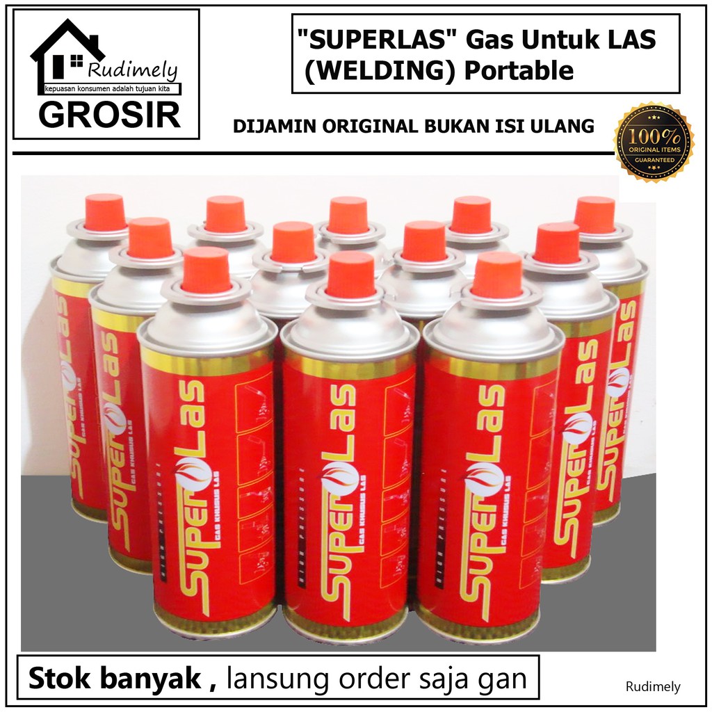 GROSIR &quot;SUPERLAS&quot; Gas Untuk LAS (WELDING) Portable High Pressure Gas (Gas Bertekanan Tinggi)