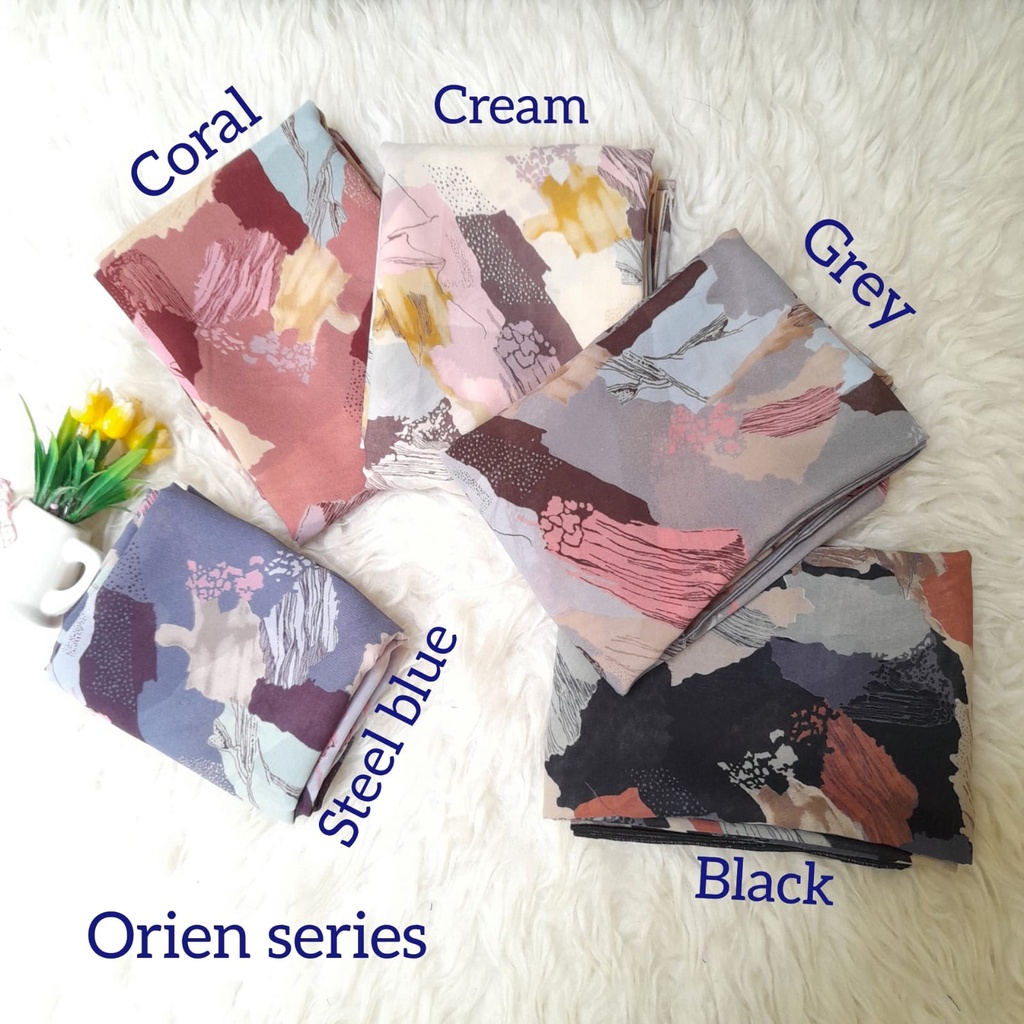 HIJAB ORIEN/HIJAB SEGIEMPAT/JILBAB SEGI EMPAT/KERUDUNG SEGI4/SQUARE MOTIF ABSTRAK/POLYCOTTON