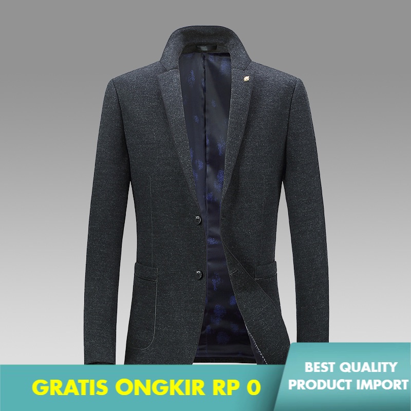 Jas Wol Mantel Pria Slim-Fit Wol Pria Kasual Suit Bisnis Wol Wol Suit jaket Setelan Impor